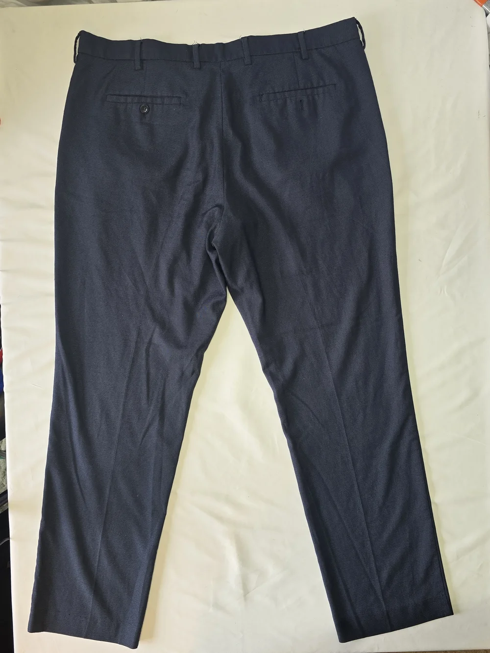 Perry Ellis Portfolio Men's Slim Fit Navy Blue Dress Pants 40x32